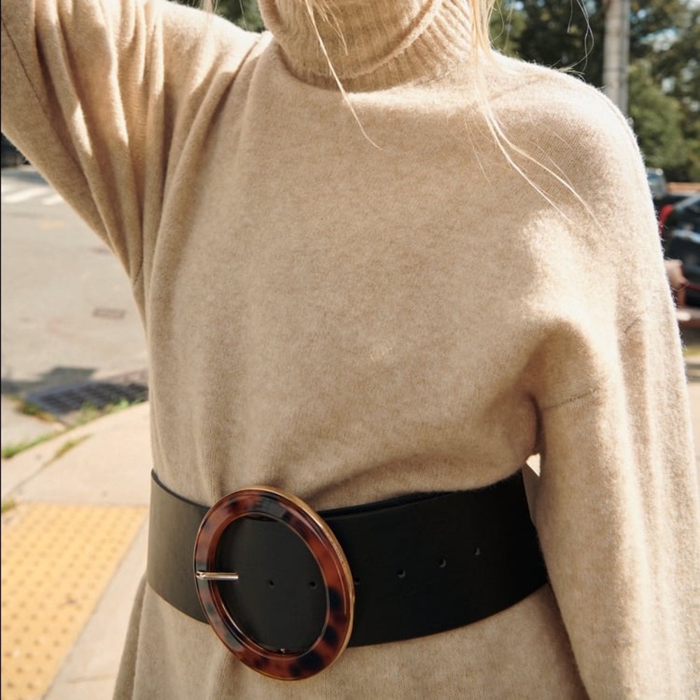 Zara Belt With Acetate Buckle Size 34
